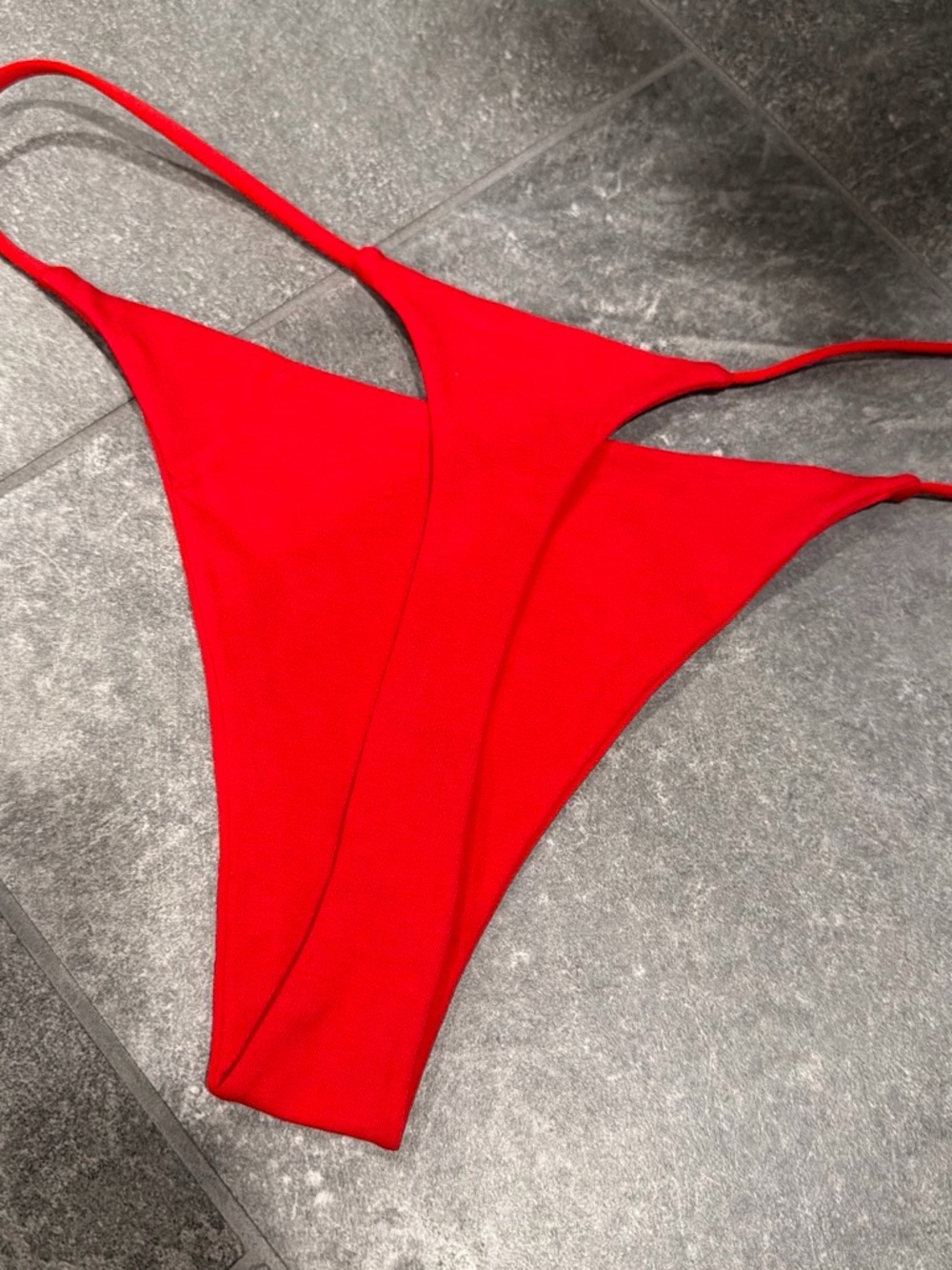 Women's Red High-Cut Bikini Bottom - Unbranded